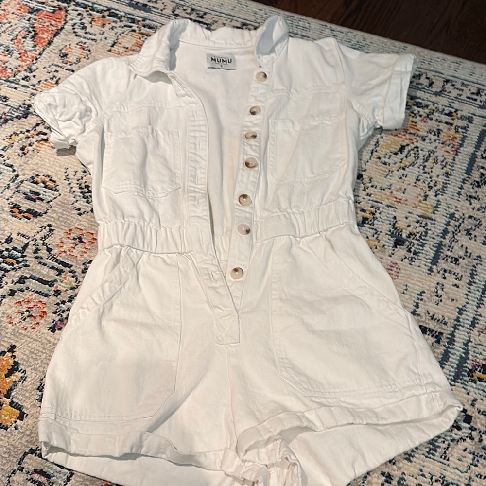 Show Me Your Mumu Denim Romper Size Small